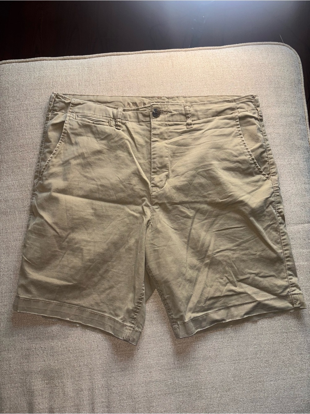 American Eagle Outfitters Men's Flat-Front Chino Shorts - Khaki